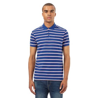 Ben Sherman Big and tall bright blue classic striped piqu polo shirt